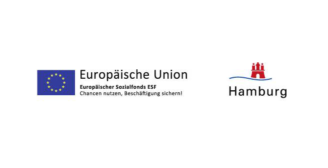 Logo vom Europäischen Sozialfonds und der Stadt Hamburg
