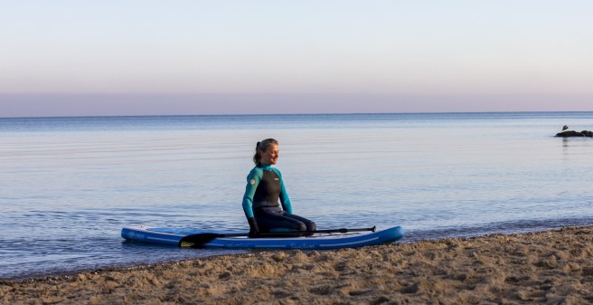 Tolles Training! Jeden Tag ist die Timmendorferin mit ihrem Board unterwegs und genießt Wellen, Wasser und Weite