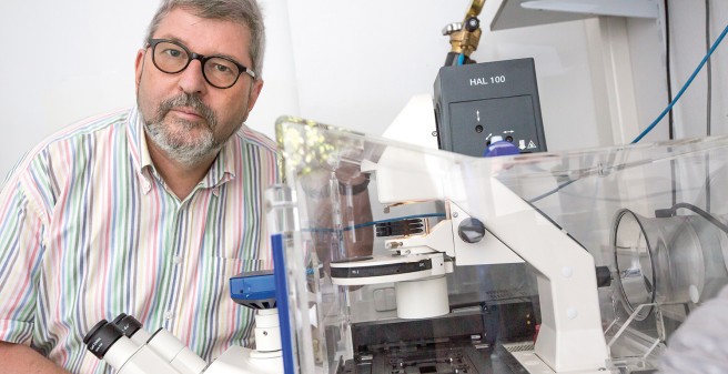 Prof. Dr. Udo Schumacher und seine Kollegen wollen mit einer Durchflusskammer simulieren, wie sich Krebszellen im Blutstrom an die Gefäßwände heften