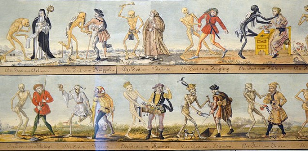 Johann Rudolf Feyerabend. Der Prediger Totentanz. Aquarellkopie des Basler Totentanzes von 1806