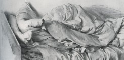   Adolph Menzel – Ungemachtes Bett, ca. 1845