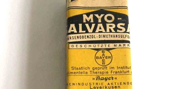 Myosalvarsan-Präparat | Bayer, Leverkusen | um 1935 | Inv.-Nr. 13326,0008
