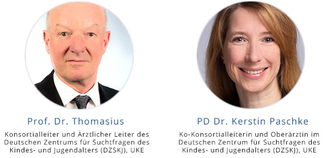 Portraits der Projektverantwortlichen Prof. Dr. Thomasius, PD Dr. Paschke